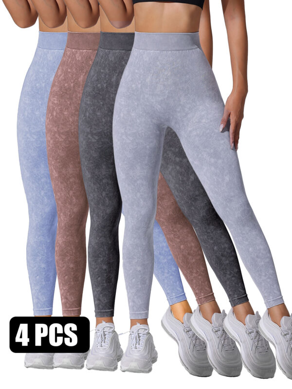4PACK Sand-washed Seamless Yoga Pants - Image 5