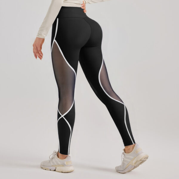 Women's Color Matching Mesh European And American High Waist Yoga Pants - Image 2