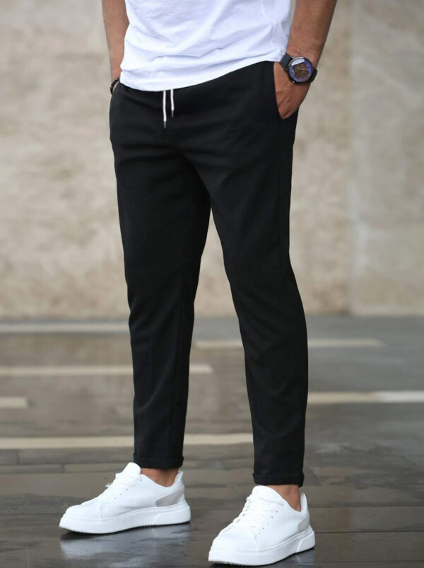 Men's Casual Pants With Pockets Fashion Slim Fit Drawstring Trousers - Image 6