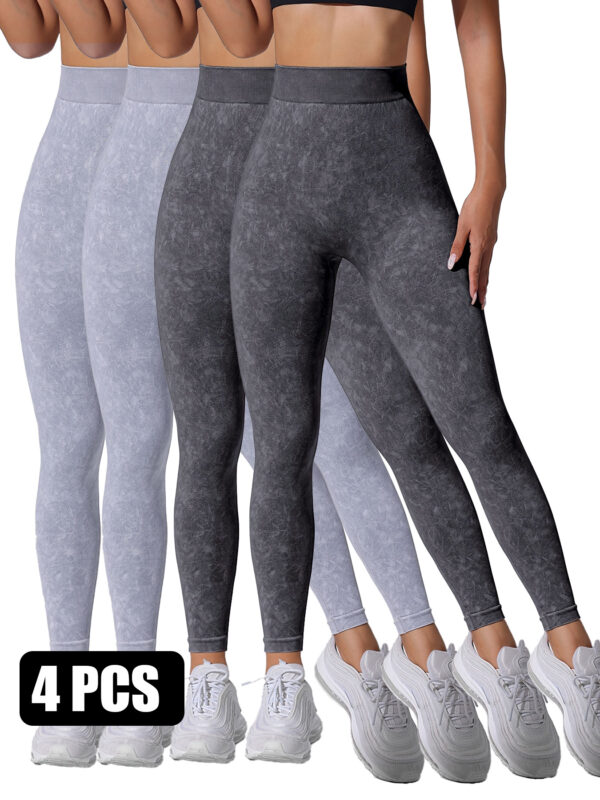 4PACK Sand-washed Seamless Yoga Pants - Image 3