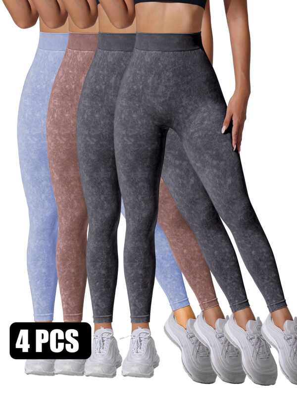 4PACK Sand-washed Seamless Yoga Pants - Image 2